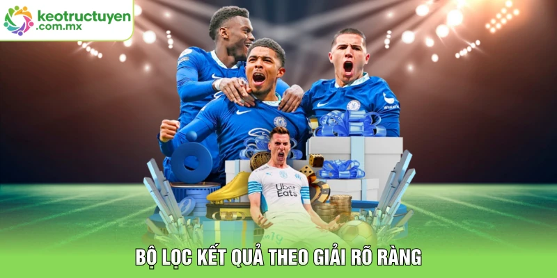 Bộ lọc kết quả theo giải rõ ràng